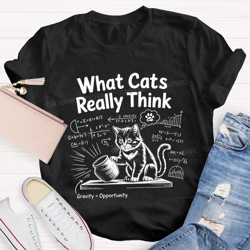 What Cats Really Think Math Teacher T-shirt