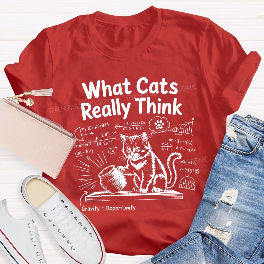 What Cats Really Think Math Teacher T-shirt