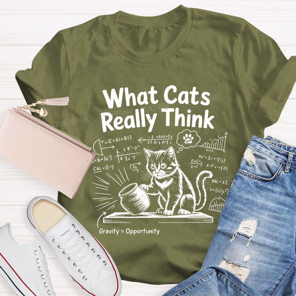 What Cats Really Think Math Teacher T-shirt