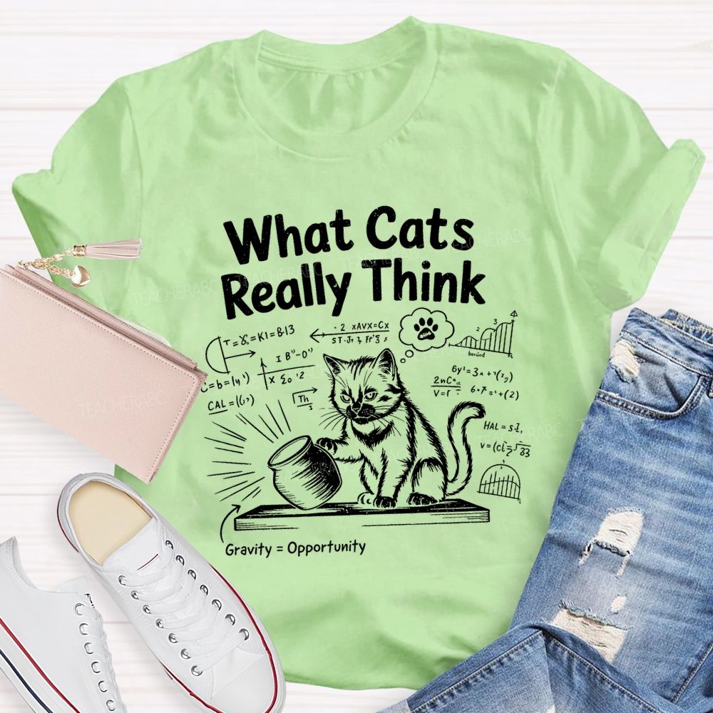 What Cats Really Think Math Teacher T-shirt