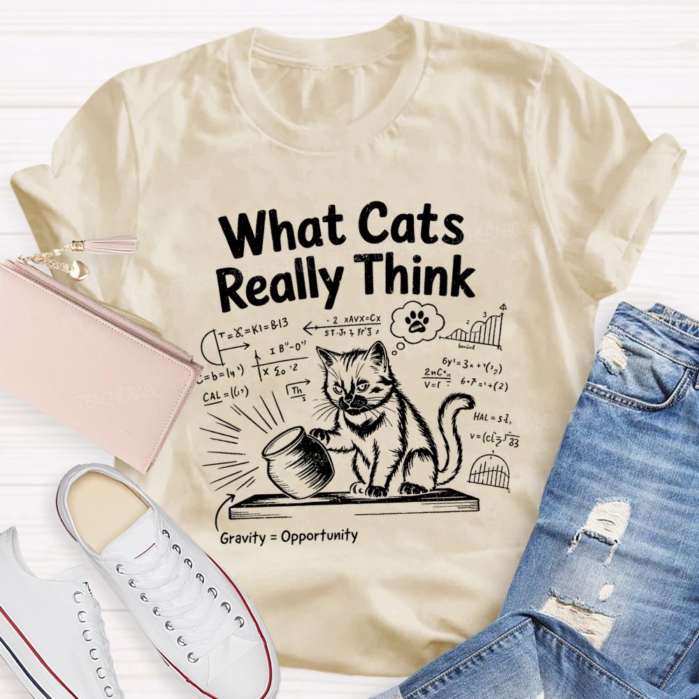 What Cats Really Think Math Teacher T-shirt