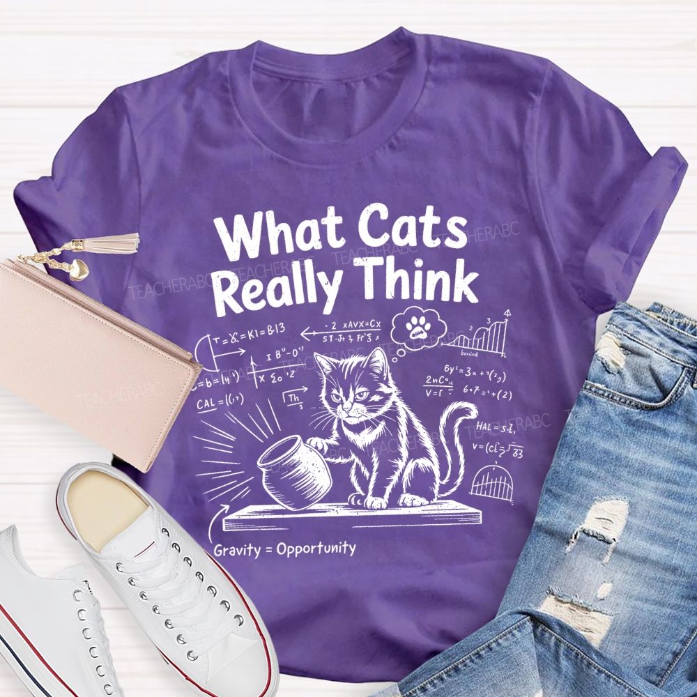 What Cats Really Think Math Teacher T-shirt
