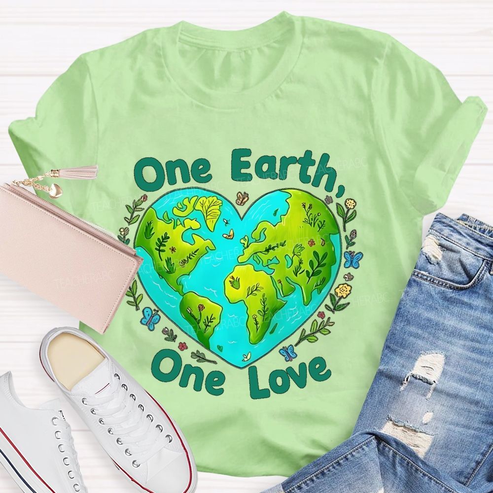 One Earth One Love Teacher T-shirt