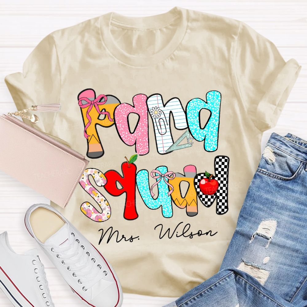 Personalized Name Para Squad Colored Fonts T-shirt