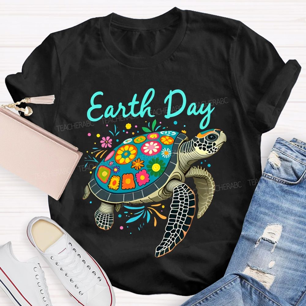 Earth Day Protect Sea Turtles Teacher T-shirt