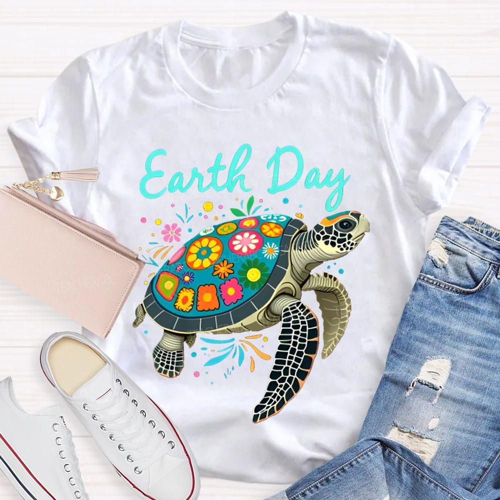 Earth Day Protect Sea Turtles Teacher T-shirt