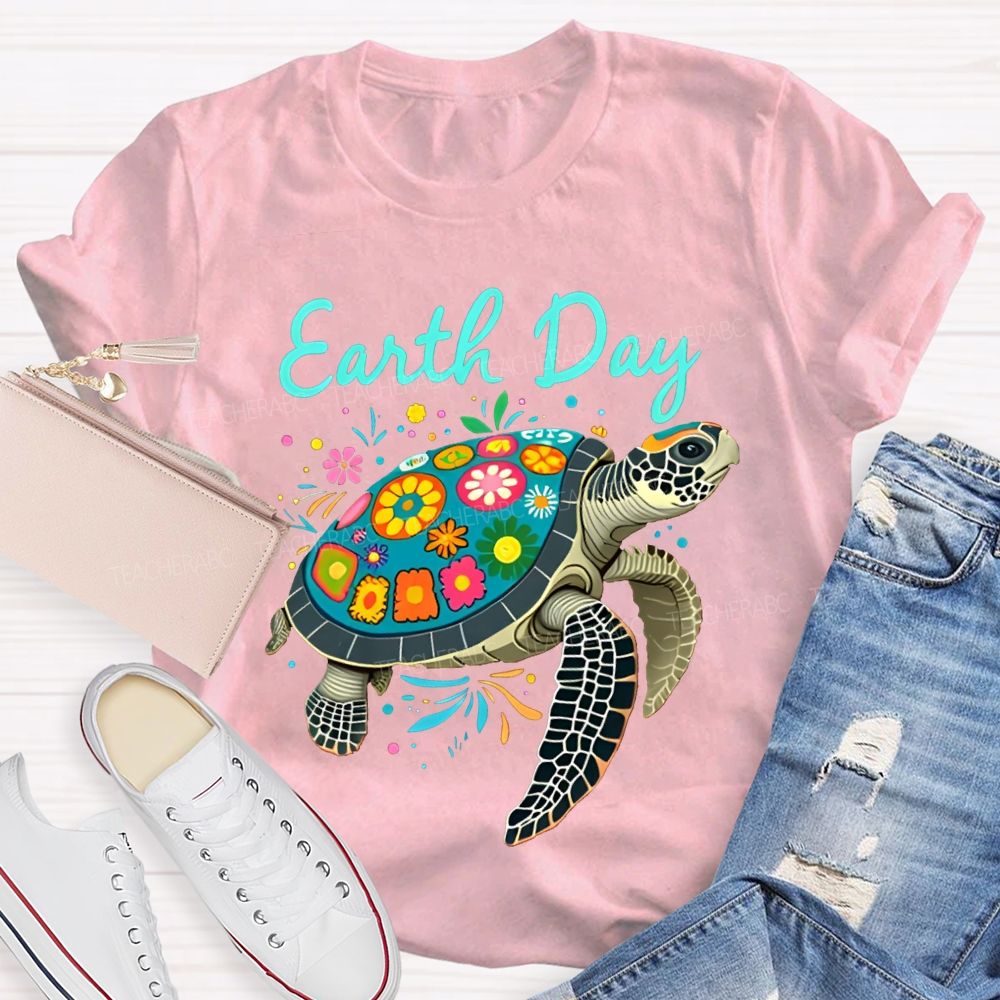 Earth Day Protect Sea Turtles Teacher T-shirt