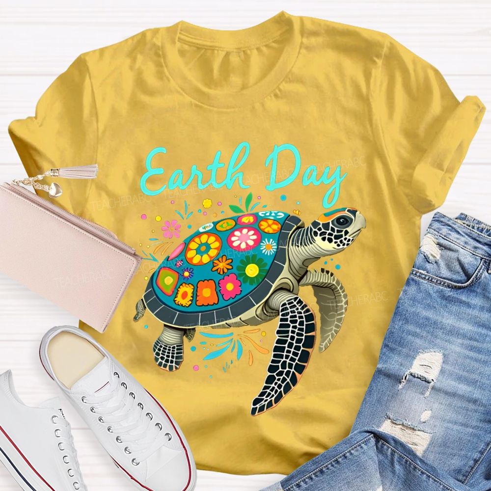 Earth Day Protect Sea Turtles Teacher T-shirt