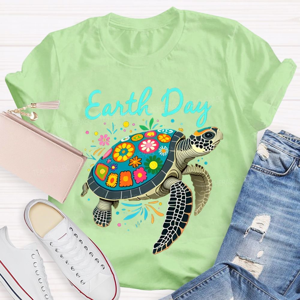 Earth Day Protect Sea Turtles Teacher T-shirt