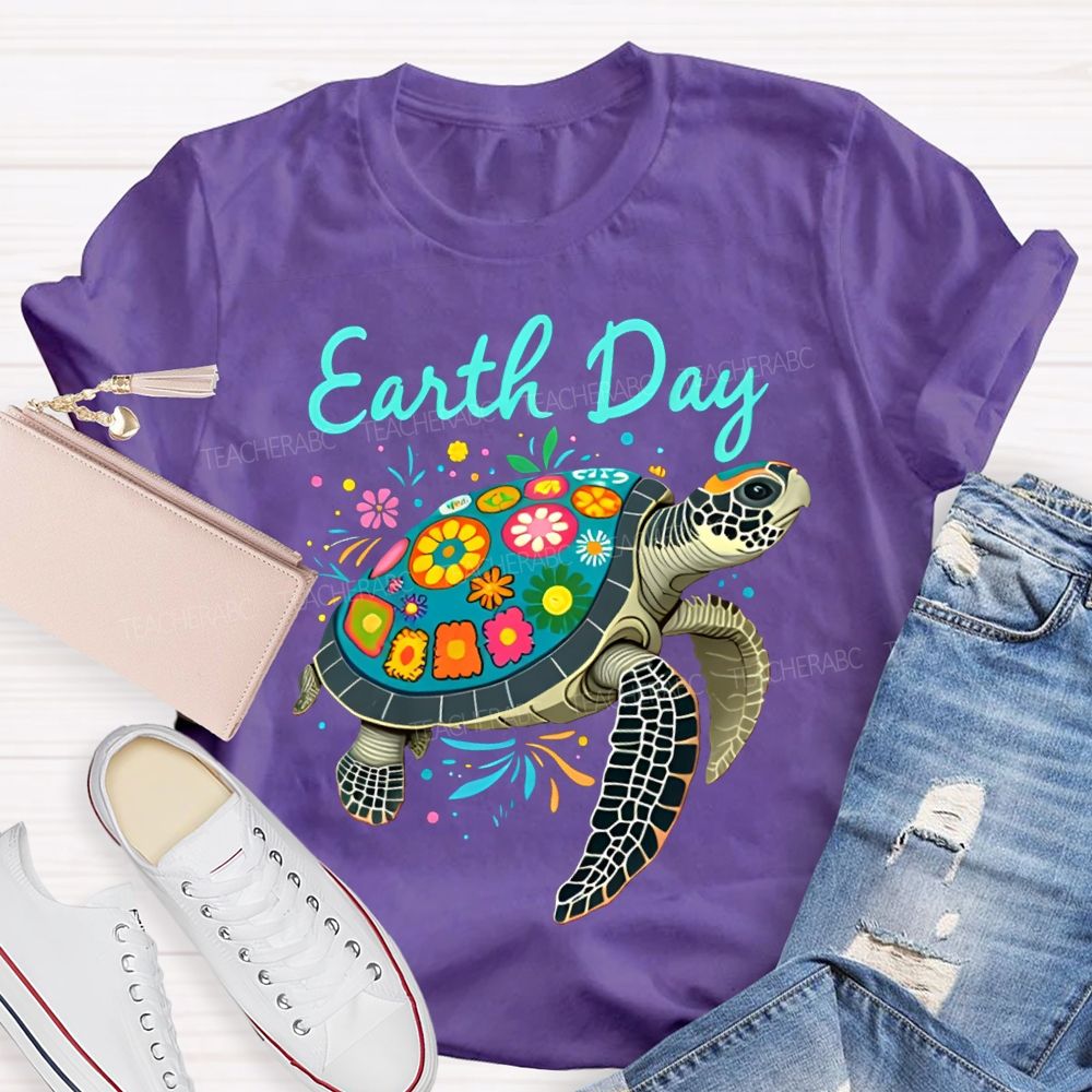 Earth Day Protect Sea Turtles Teacher T-shirt