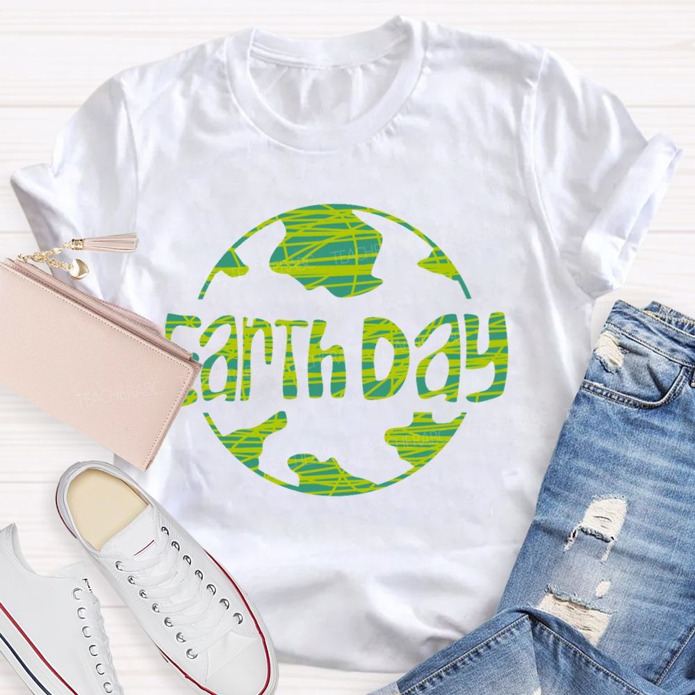 Earth Day Letters Patterns Teacher T-shirt
