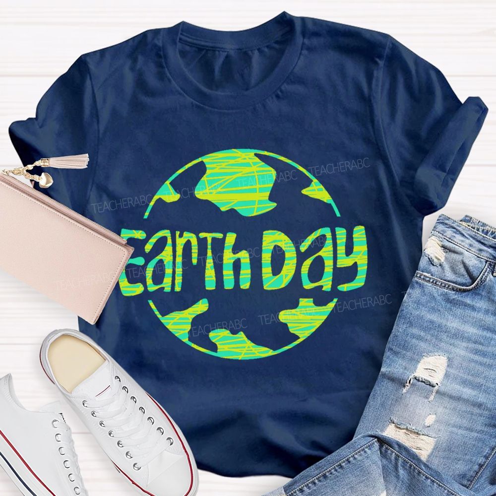 Earth Day Letters Patterns Teacher T-shirt