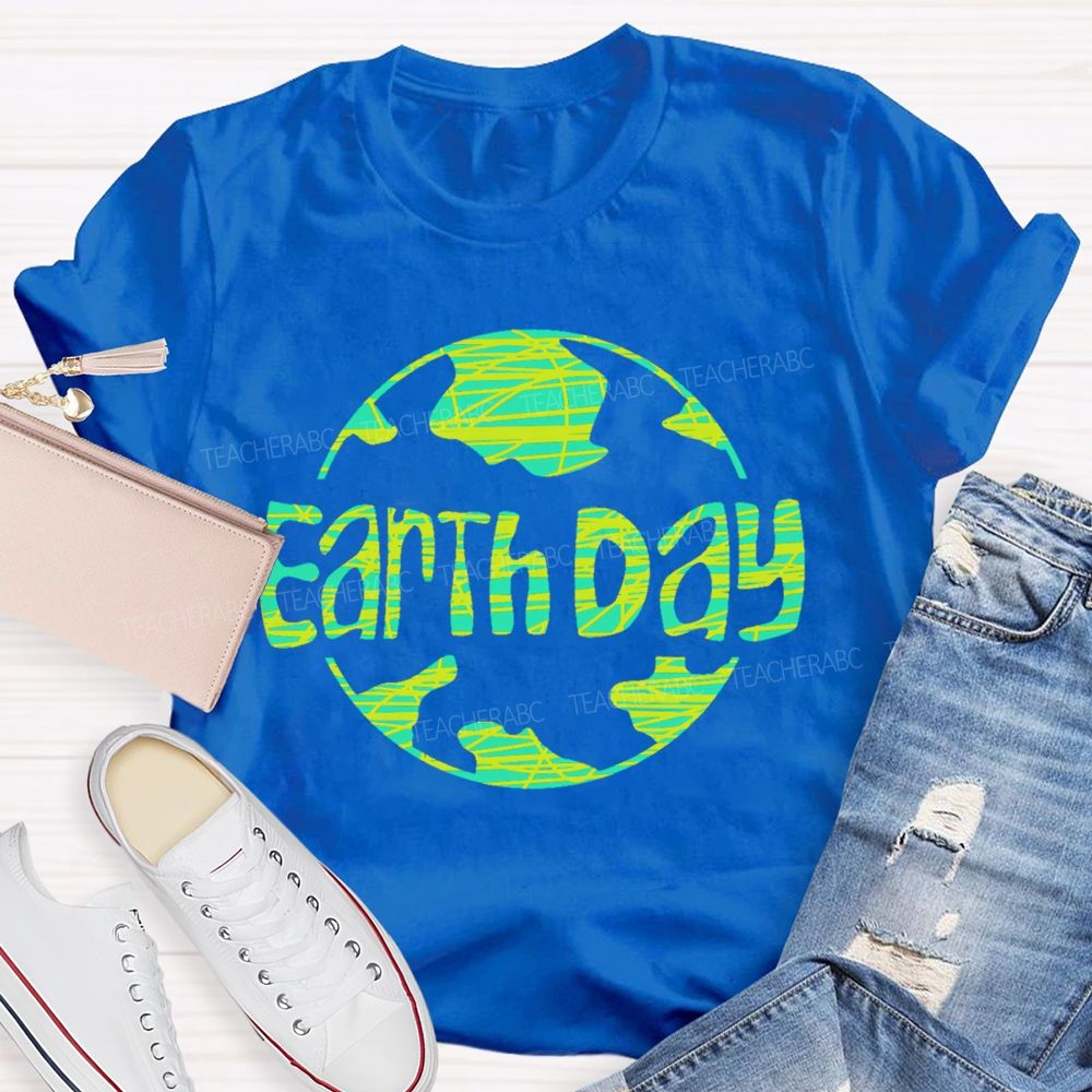 Earth Day Letters Patterns Teacher T-shirt