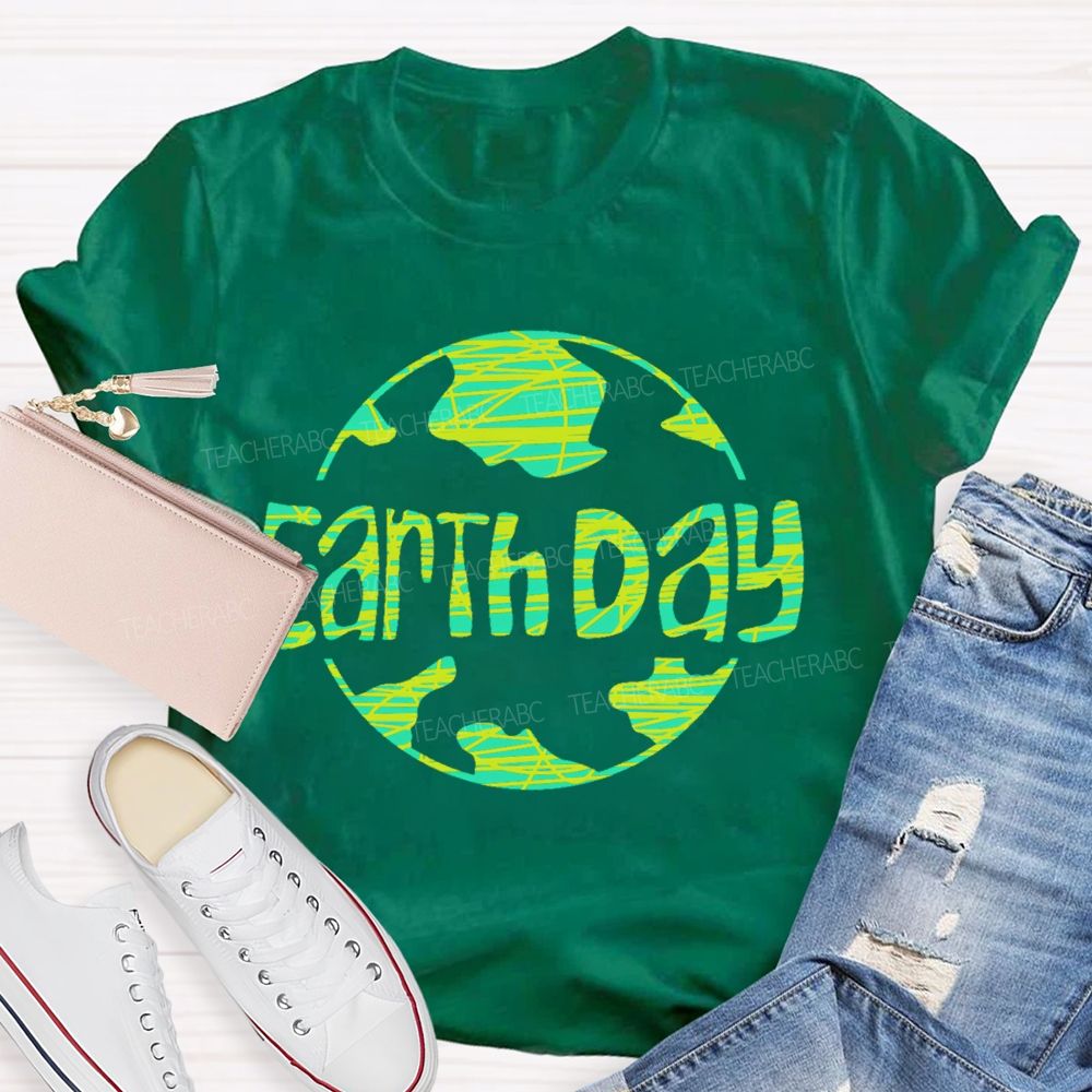 Earth Day Letters Patterns Teacher T-shirt