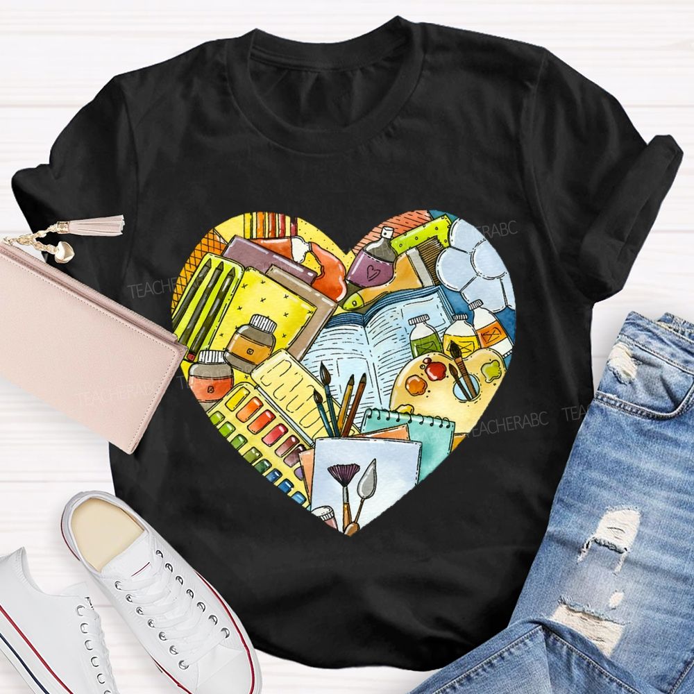 I Love Art Supplies Art Teacher T-shirt