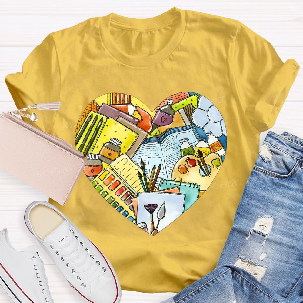 I Love Art Supplies Art Teacher T-shirt