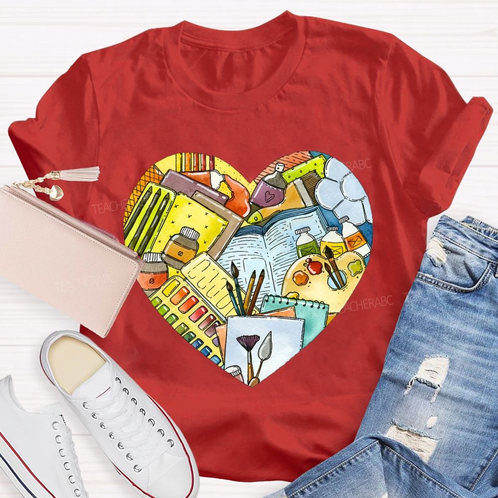I Love Art Supplies Art Teacher T-shirt
