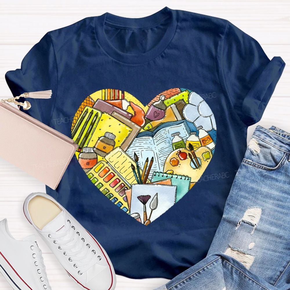 I Love Art Supplies Art Teacher T-shirt