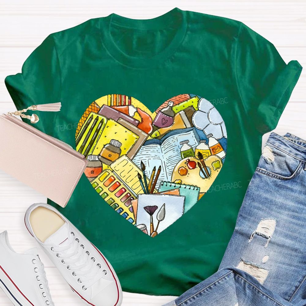 I Love Art Supplies Art Teacher T-shirt
