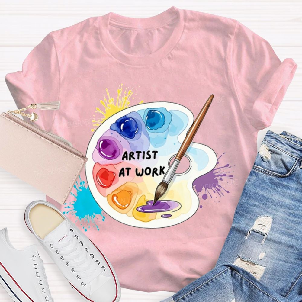 Artist At Work Dyeing Plate Printing Teacher T-shirt