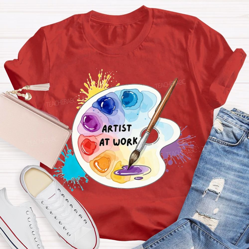 Artist At Work Dyeing Plate Printing Teacher T-shirt