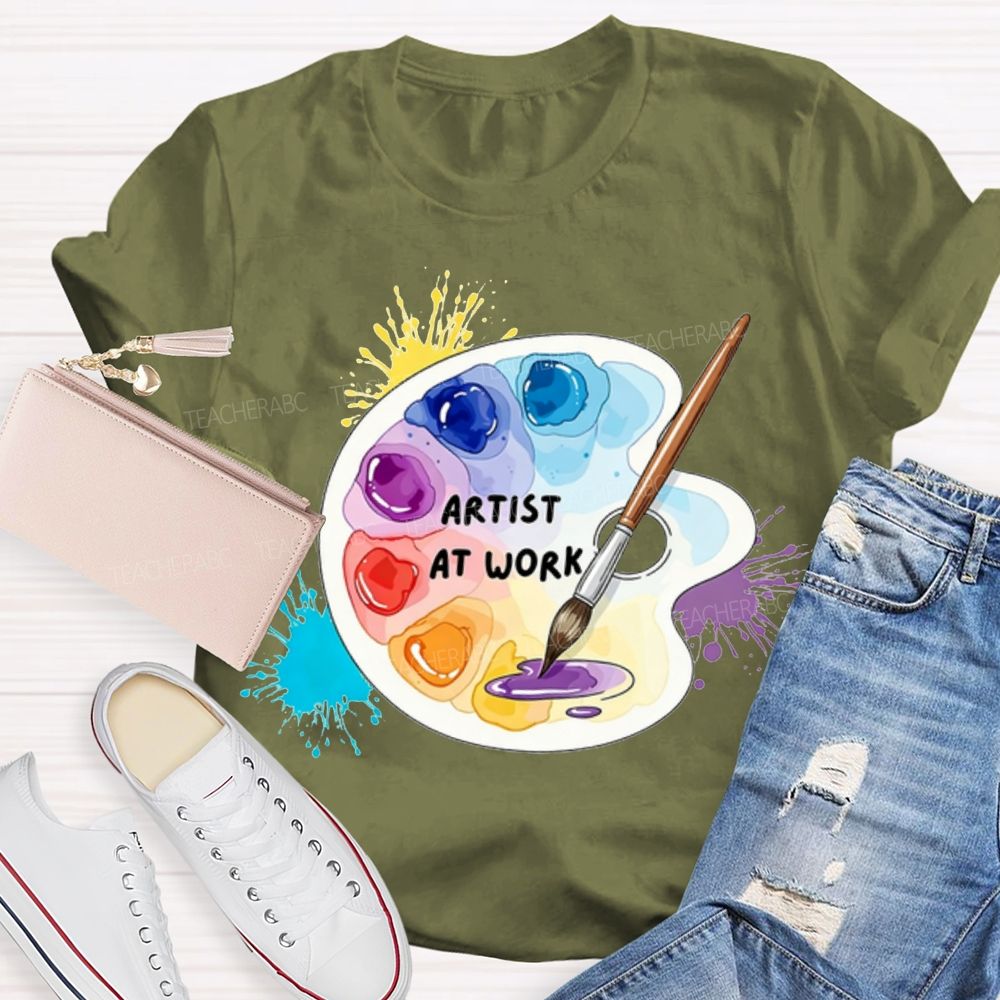 Artist At Work Dyeing Plate Printing Teacher T-shirt