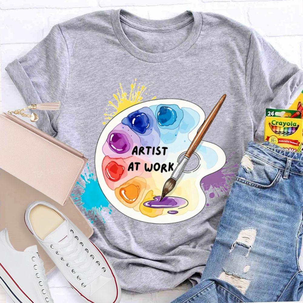 Artist At Work Dyeing Plate Printing Teacher T-shirt