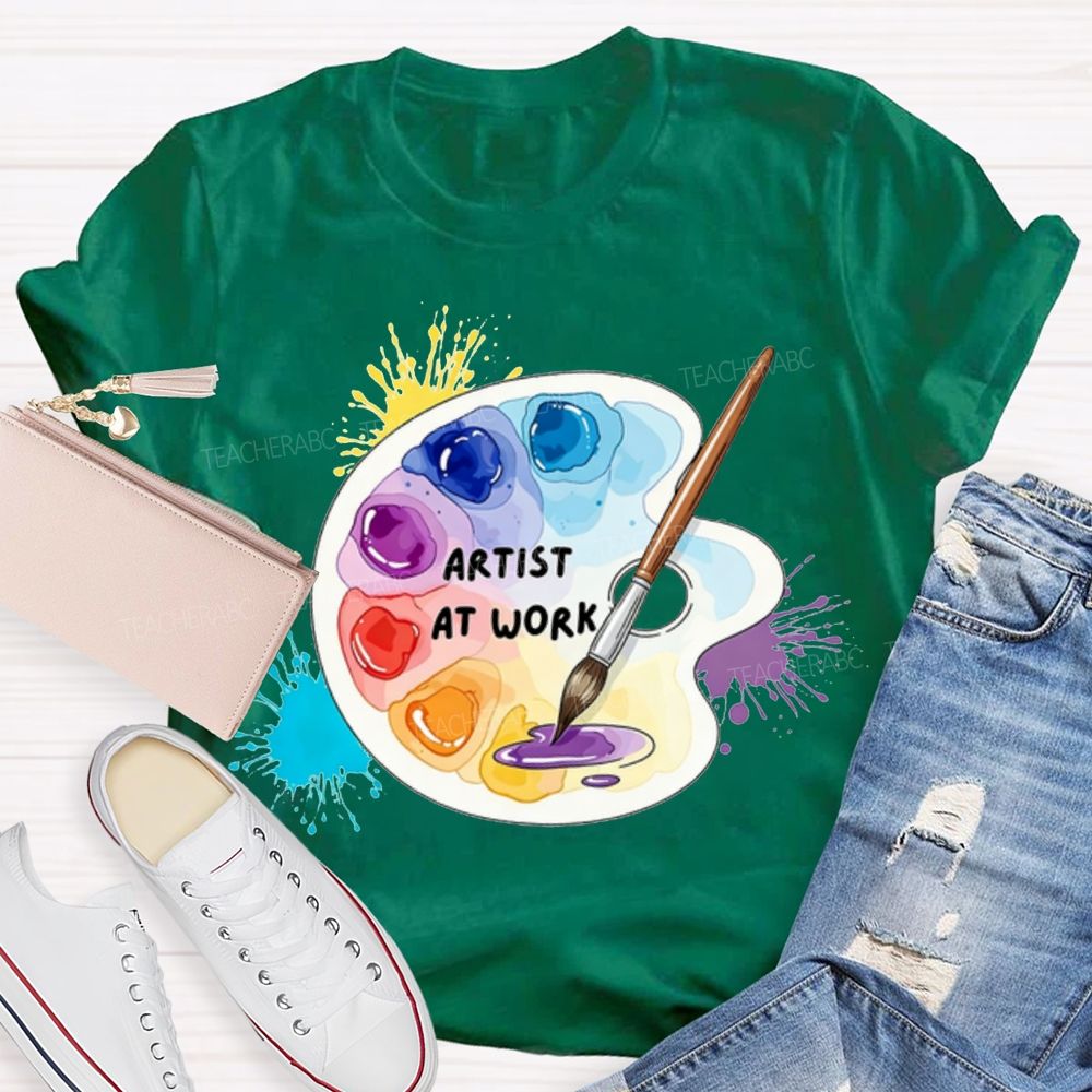 Artist At Work Dyeing Plate Printing Teacher T-shirt