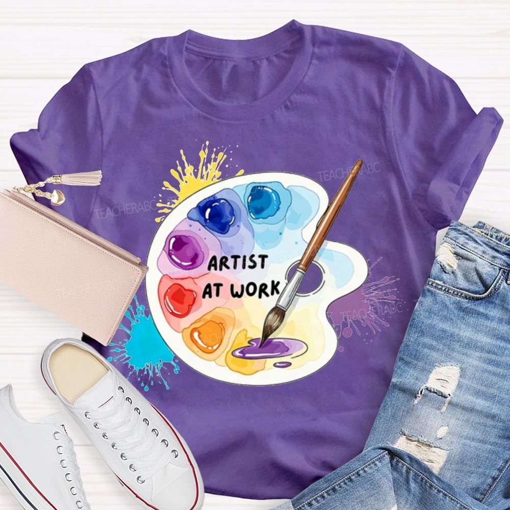 Artist At Work Dyeing Plate Printing Teacher T-shirt