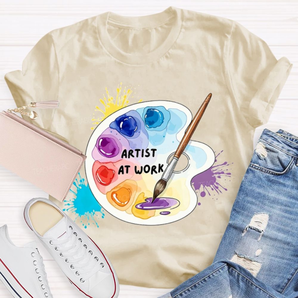 Artist At Work Dyeing Plate Printing Teacher T-shirt
