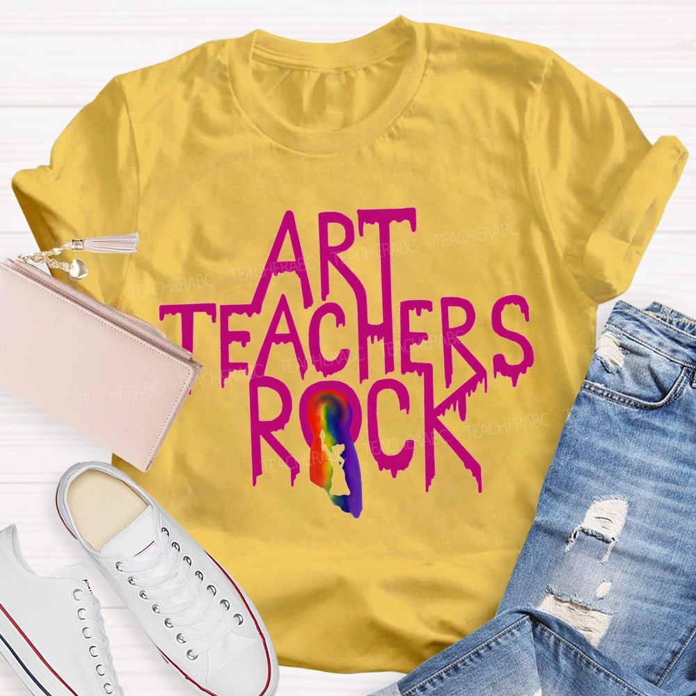 Art Teacher Rock Tie-Dye Print Teacher T-shirt