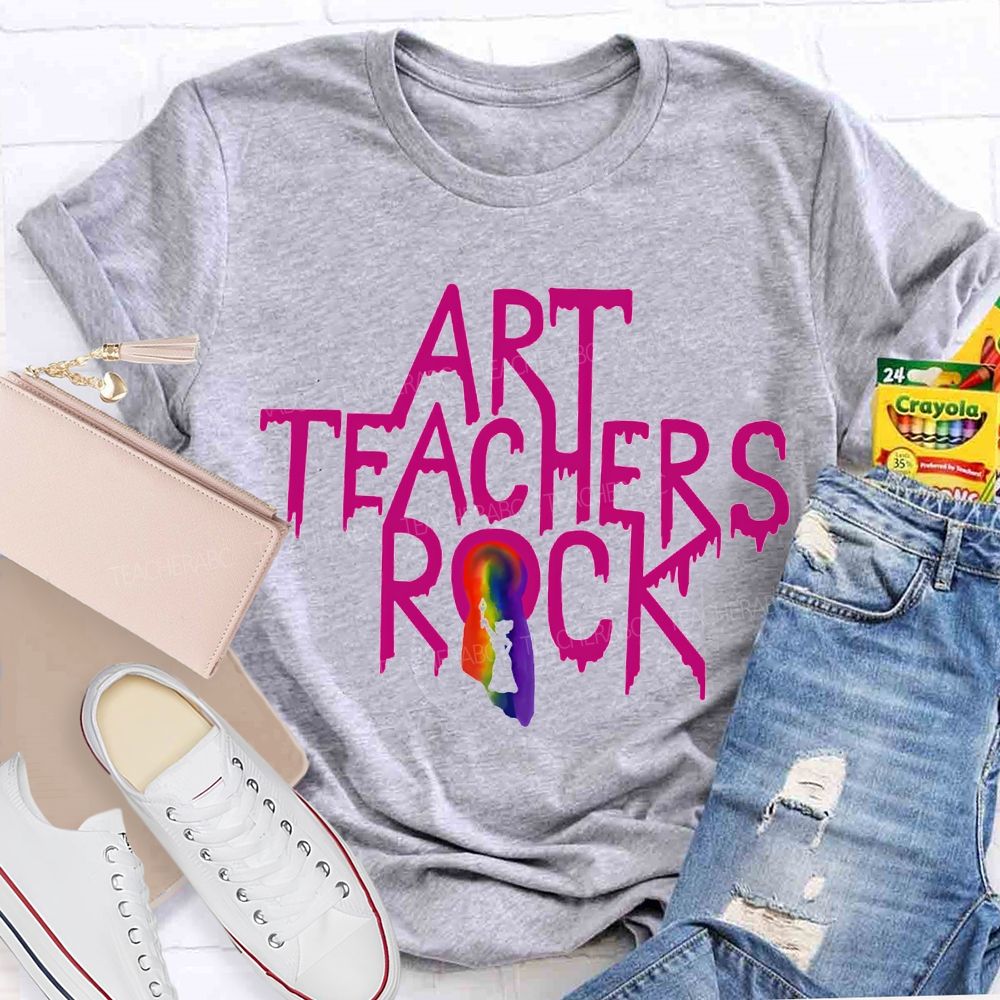 Art Teacher Rock Tie-Dye Print Teacher T-shirt