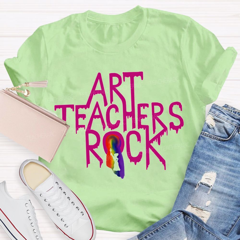 Art Teacher Rock Tie-Dye Print Teacher T-shirt