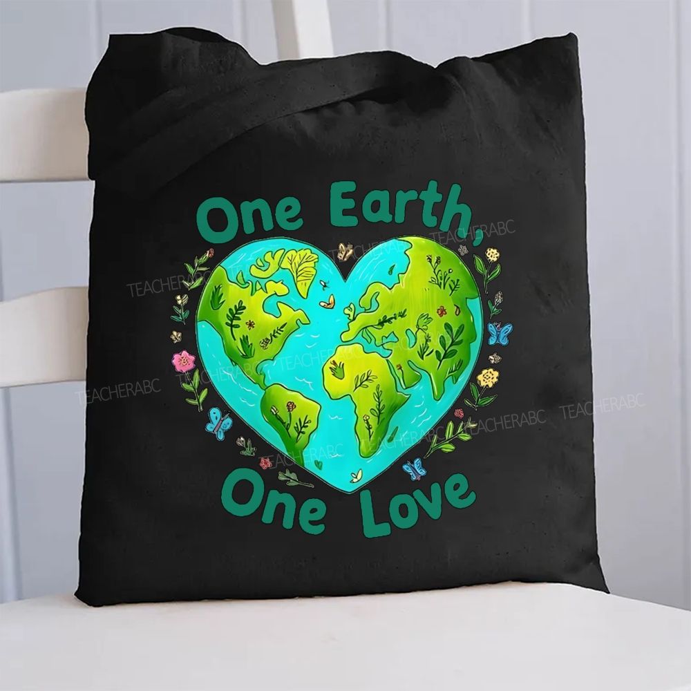 One Earth One Love Canvas Tote Bag