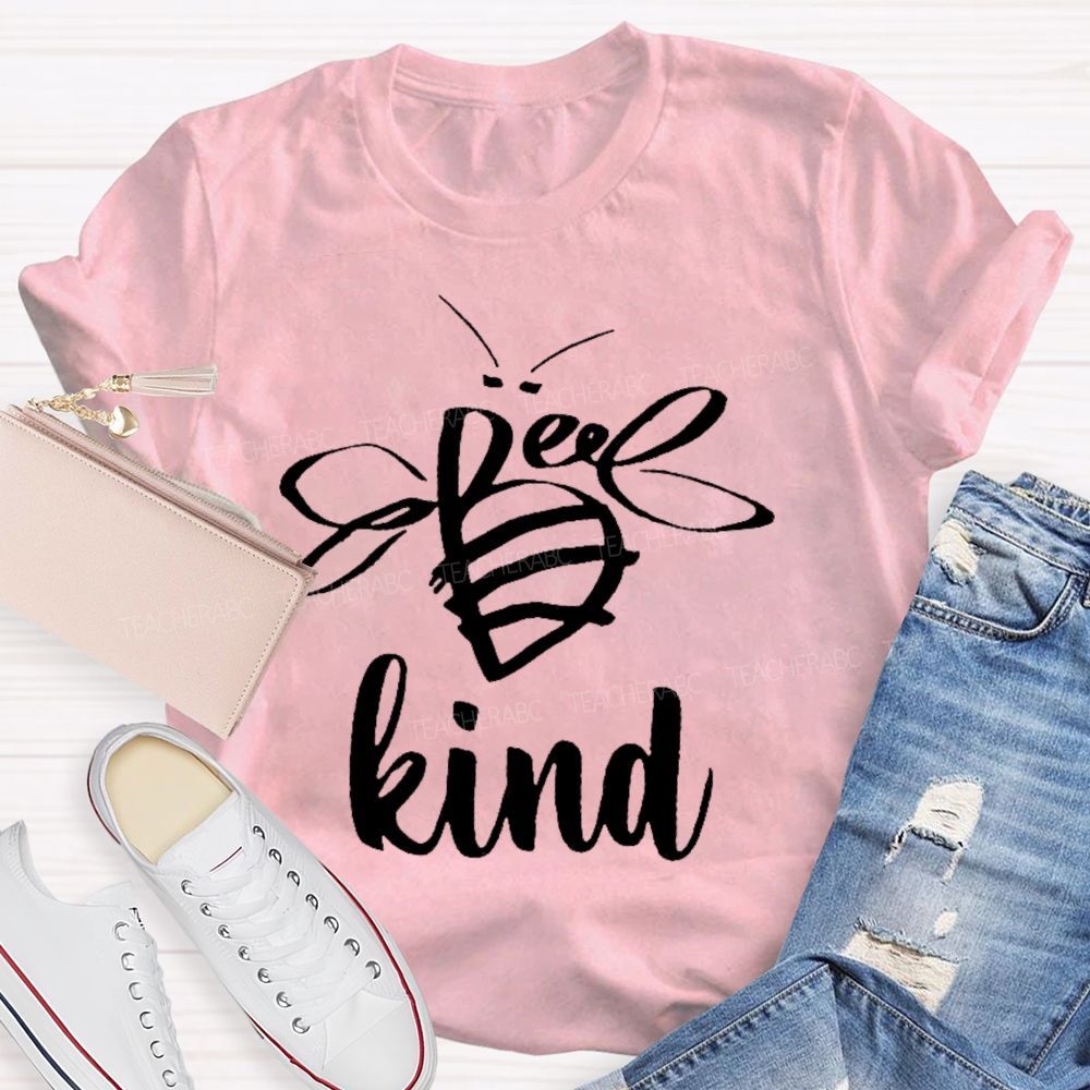 Bee Kind Bee Pattern Teacher T-shirt