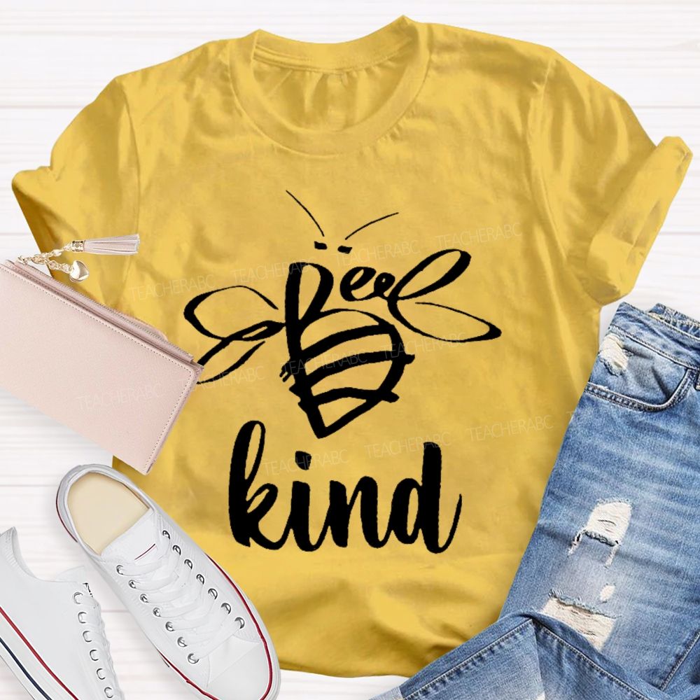 Bee Kind Bee Pattern Teacher T-shirt