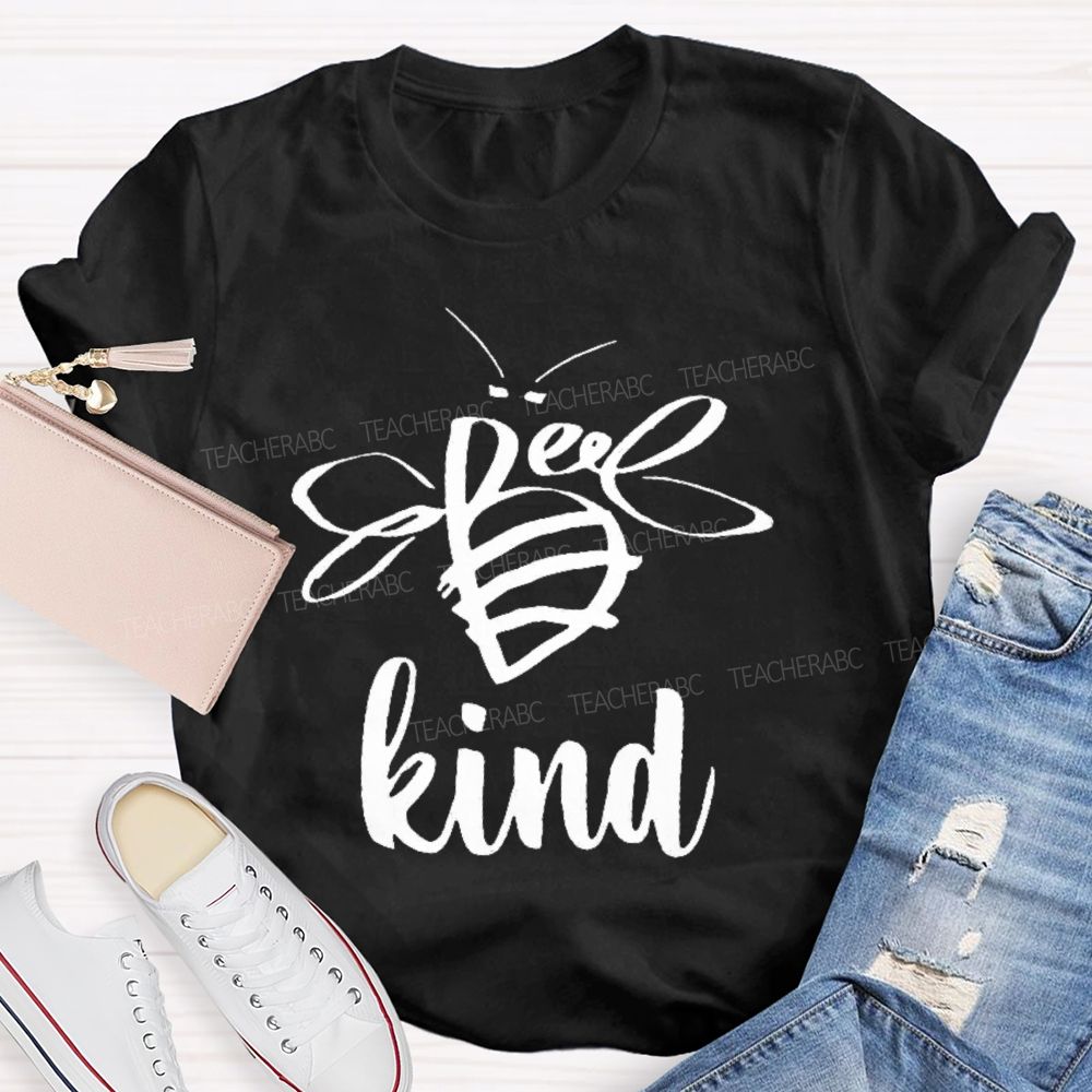 Bee Kind Bee Pattern Teacher T-shirt