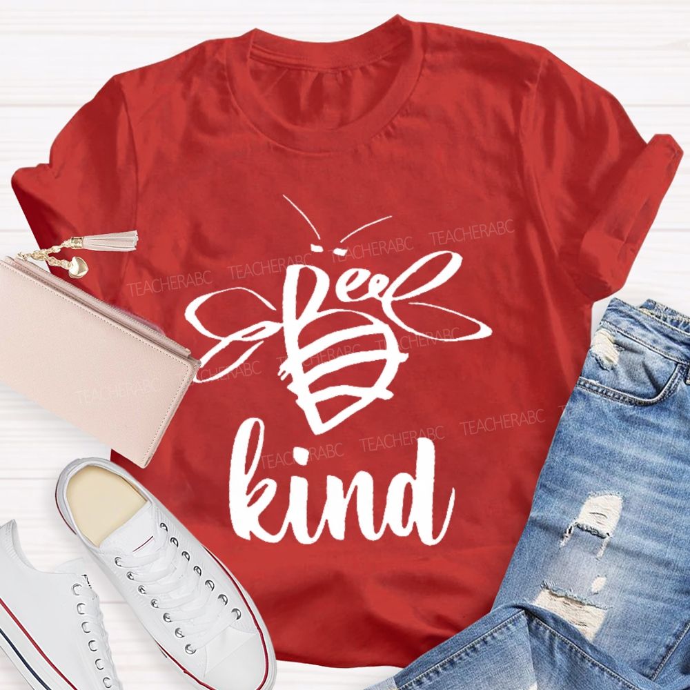 Bee Kind Bee Pattern Teacher T-shirt