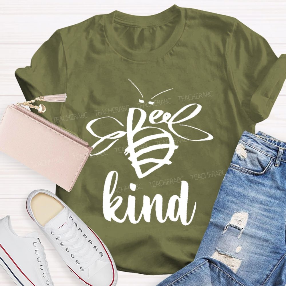 Bee Kind Bee Pattern Teacher T-shirt