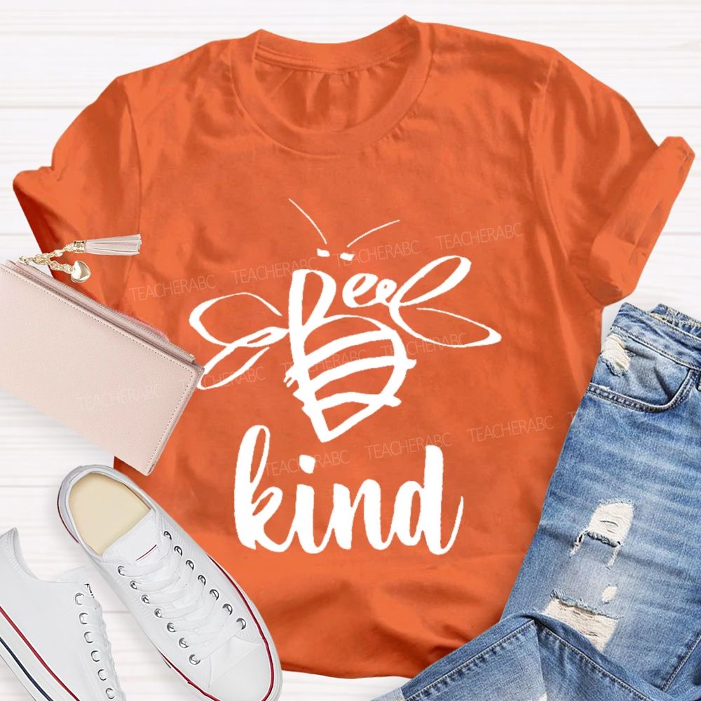 Bee Kind Bee Pattern Teacher T-shirt