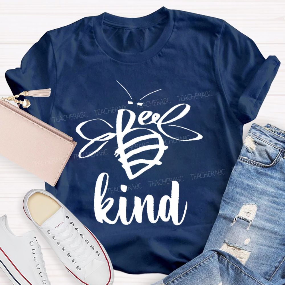 Bee Kind Bee Pattern Teacher T-shirt
