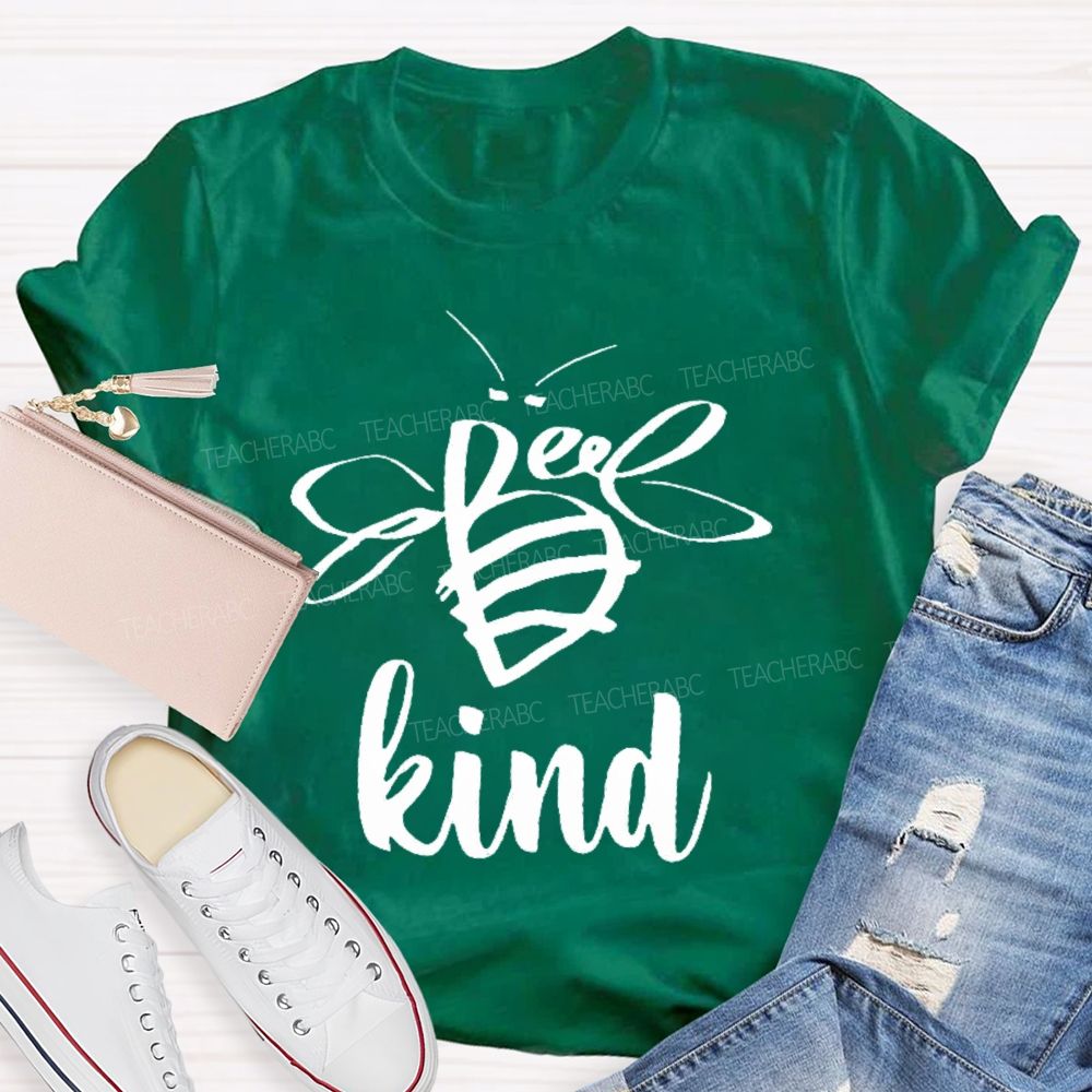 Bee Kind Bee Pattern Teacher T-shirt