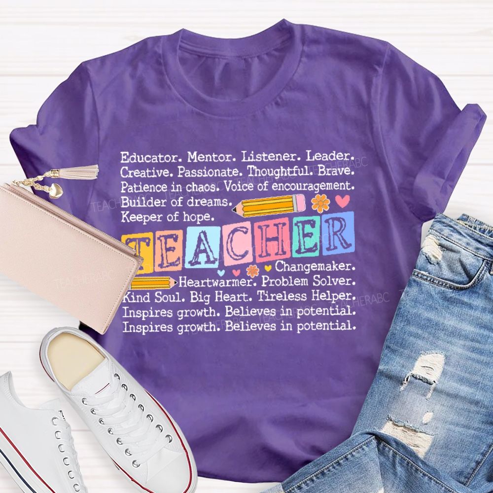 Educator Mentor Teacher Letters Teacher T-shirt