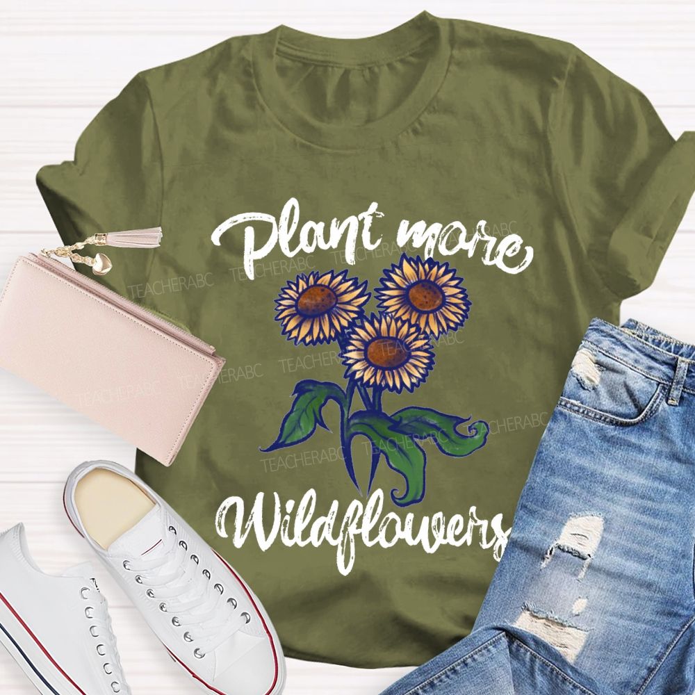 Plant Mare Wildflowers Earth Day Teacher T-shirt