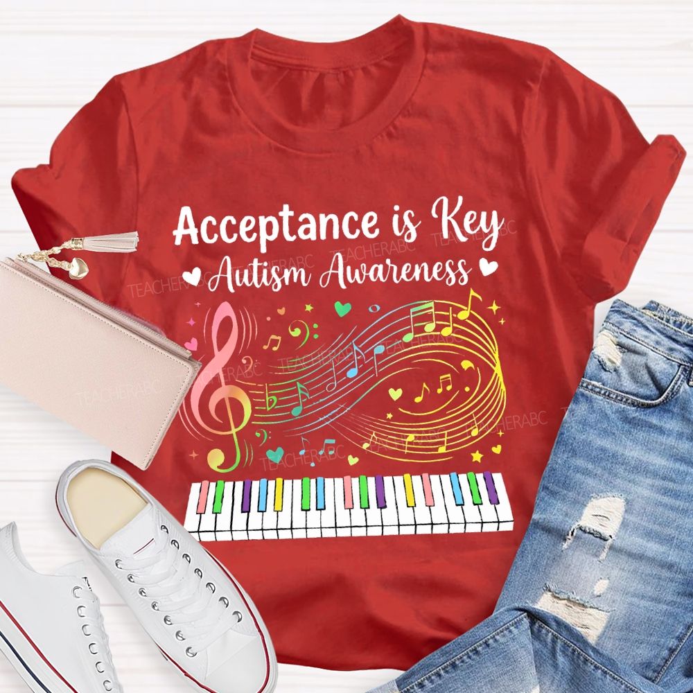 Acceptance Is Key Autism Awareness Teacher T-shirt