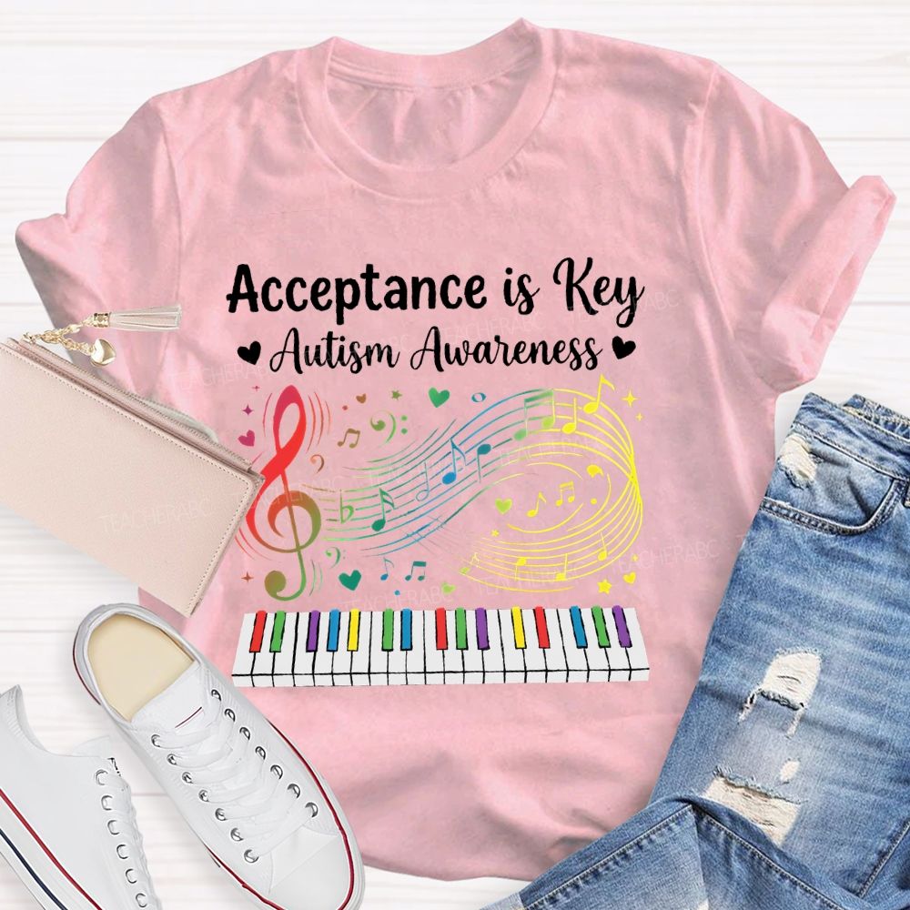 Acceptance Is Key Autism Awareness Teacher T-shirt