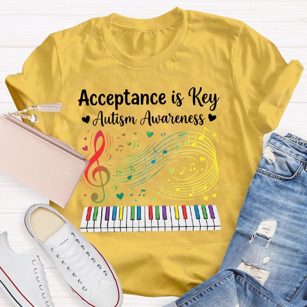 Acceptance Is Key Autism Awareness Teacher T-shirt
