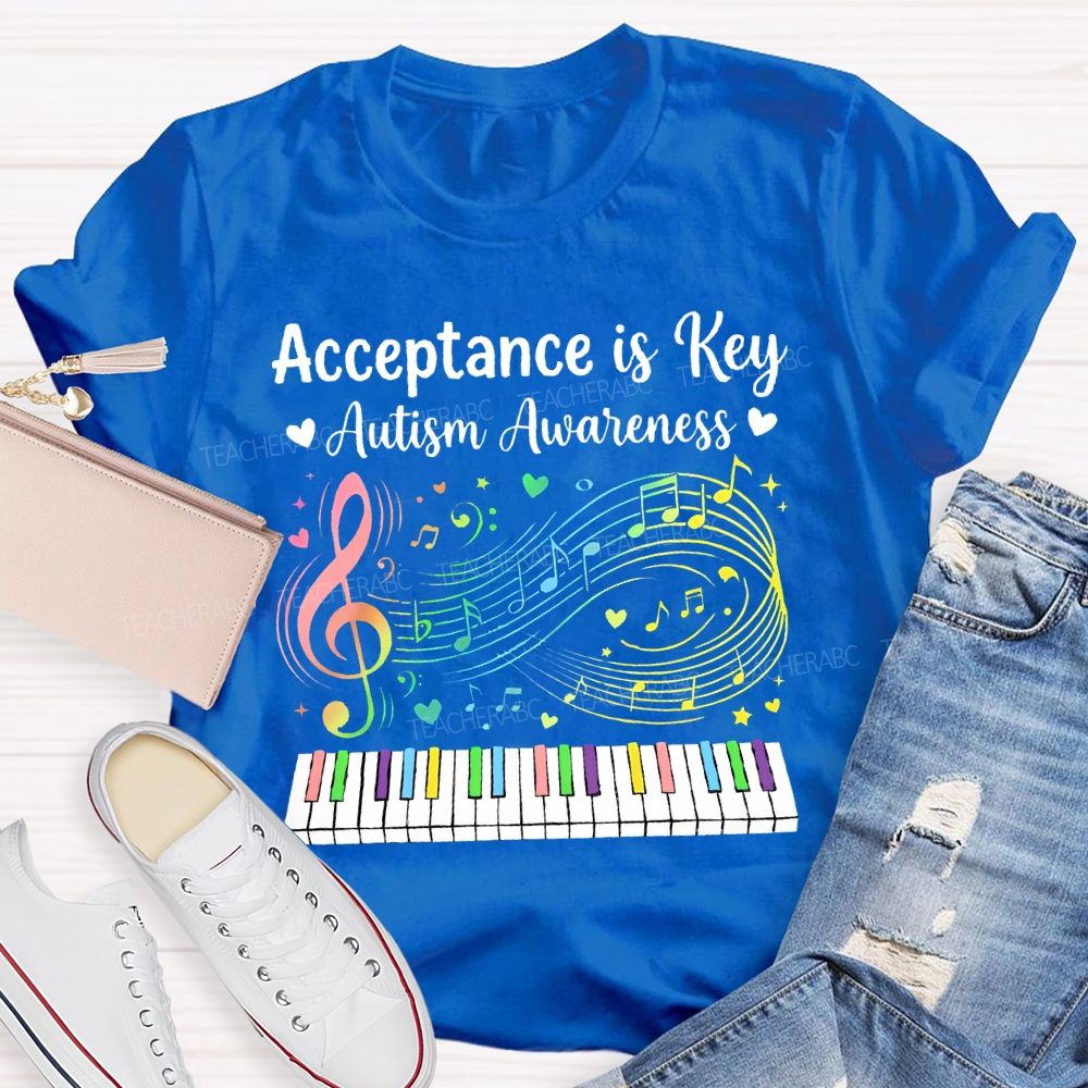 Acceptance Is Key Autism Awareness Teacher T-shirt