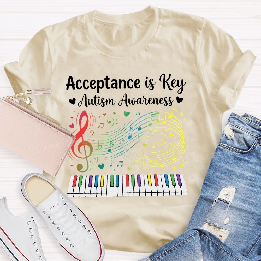 Acceptance Is Key Autism Awareness Teacher T-shirt