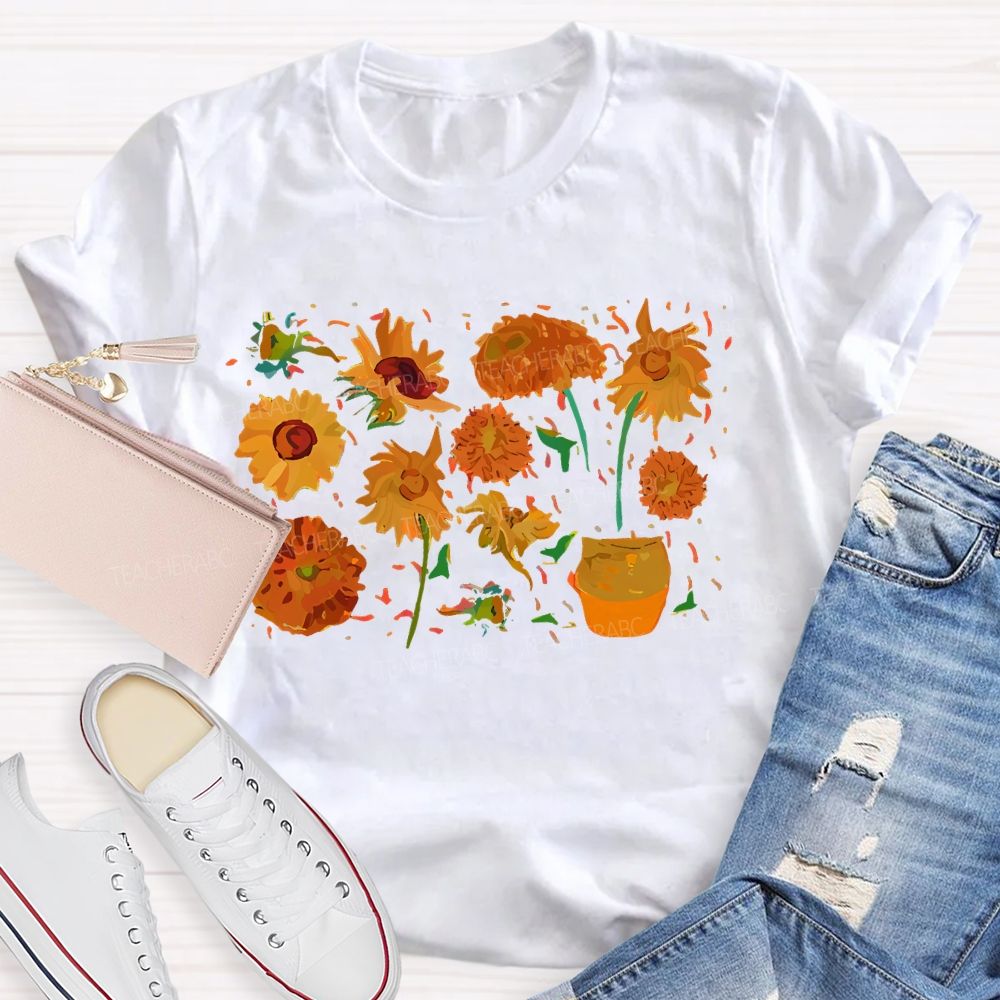 Art Sunflower Flower Teacher T-shirt